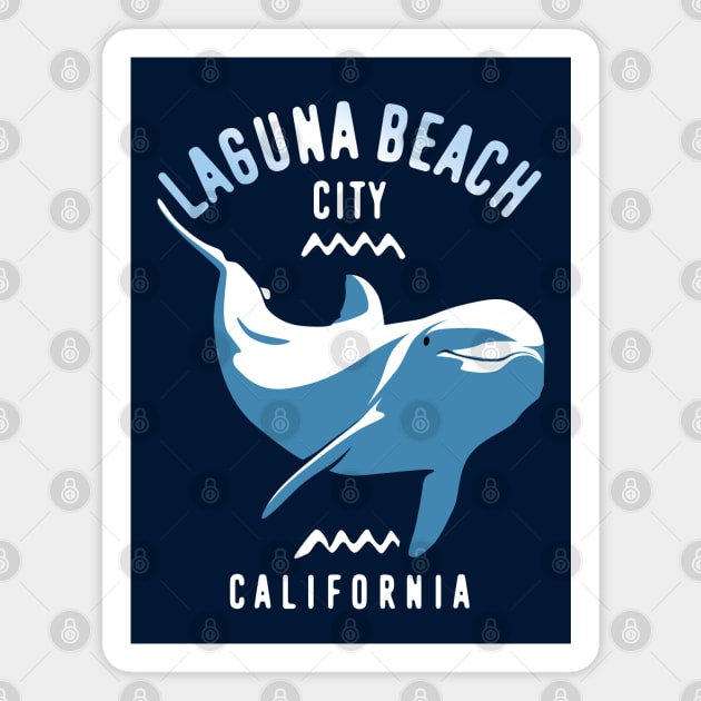 Laguna Beach City Of The Dolphins Magnet by TMBTM